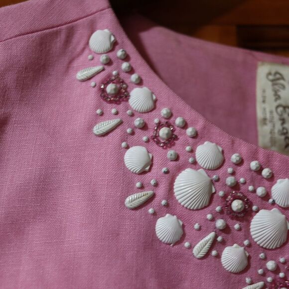 Ilsa Engel Vintage Pink Seashell 1950s Vintage Top 12 - Picture 8 of 16